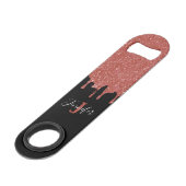 Hot Pink und Black Glitzer Speed Flaschenöffner (Rückseite Schrägansicht)