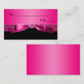 Hot Pink und Black Placecards Platzkarte (Vorne/Hinten)