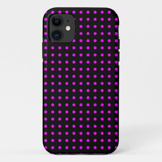 Hot Pink und Black Polka Dot Pattern Case-Mate iPhone Hülle (Rückseite)