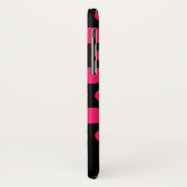 Hot Pink und Black Polka Punkte mit beliebigem Nam Case-Mate iPhone Hülle (Hinten/Links)