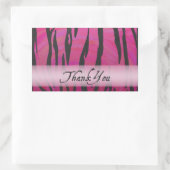 Hot Pink und Black Tiger Strip Vielen Dank Rechteckiger Aufkleber (Tasche)