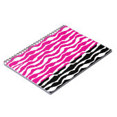 Hot-Pink und Black Zebra Print Spiral Notebook Notizblock (Linke Seite)