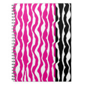 Hot-Pink und Black Zebra Print Spiral Notebook Notizblock (Vorderseite)