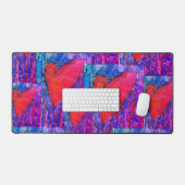 Hot Pink und Blue Multiple Heardesk Mat Schreibtischunterlage (Tastatur & Maus)