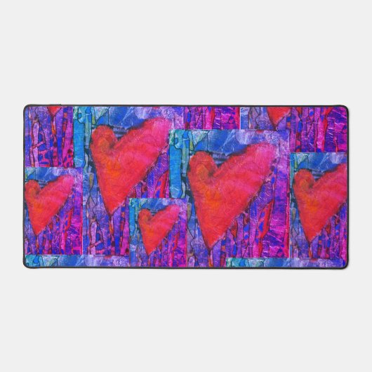 Hot Pink und Blue Multiple Heardesk Mat Schreibtischunterlage (Vorderseite)