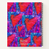 Hot Pink und Blue Multiple Hearts Notizblock (Rückseite)