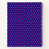 Hot Pink und Blue Pattern Notebook Notizblock (Rückseite)