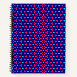 Hot Pink und Blue Pattern Notebook Notizblock