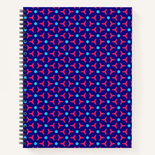 Hot Pink und Blue Pattern Notebook Notizblock (Vorderseite)