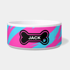 Hot Pink und Bright Blue Personalisiert Dog Napf