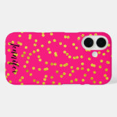 Hot Pink und Gold Foil Look Confetti Case-Mate iPhone Hülle (Rückseite (Horizontal))