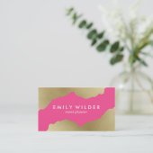 Hot Pink und Gold getaucht | Visitenkarte (Stehend Vorderseite)