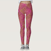 Hot Pink und Gold Moderne Tierdrucke Leggings (Vorderseite)