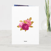 Hot Pink und Gold Quinceñera Dankeskarte (Rückseite)