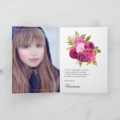 Hot Pink und Gold Quinceñera Dankeskarte (Innenseite)