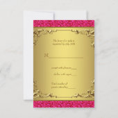 Hot Pink und Gold Wedding RSVP (Rückseite)