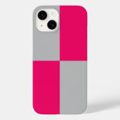 Hot Pink und Graue Farbblöcke Case-Mate iPhone Hülle (Rückseite)