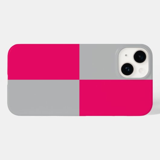 Hot Pink und Graue Farbblöcke Case-Mate iPhone Hülle (Rückseite (Horizontal))