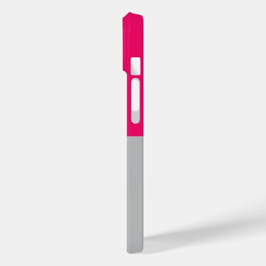 Hot Pink und Graue Farbblöcke Case-Mate iPhone Hülle (Rückseite / Links)