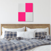 Hot Pink und Graue Farbblöcke Leinwanddruck (Insitu (Schlafzimmer))