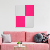 Hot Pink und Graue Farbblöcke Leinwanddruck (Insitu (Wohnzimmer))