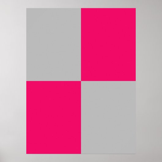 Hot Pink und Graue Farbblöcke Poster (Vorne)