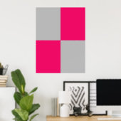 Hot Pink und Graue Farbblöcke Poster (Heimbüro)