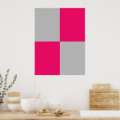 Hot Pink und Graue Farbblöcke Poster (Küche)