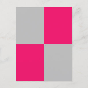 Hot Pink und Graue Farbblöcke Postkarte