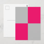 Hot Pink und Graue Farbblöcke Postkarte (Vorne/Hinten)
