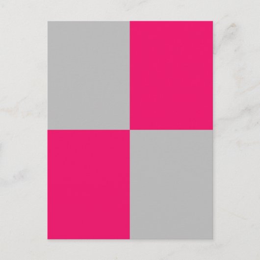Hot Pink und Graue Farbblöcke Postkarte (Vorderseite)