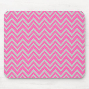 Hot Pink und Grey Zigzag Muster Mousepad