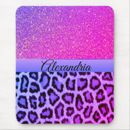Hot Pink und Lila Glam Leopard Mousepad
