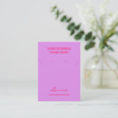 Hot Pink und Lila Ohrring Visitenkarte (Stehend Vorderseite)