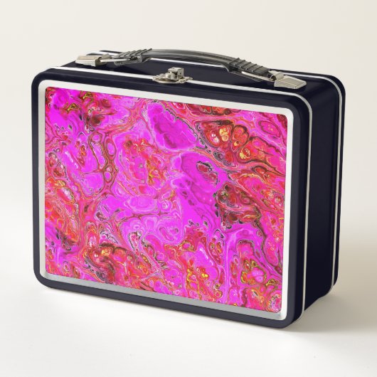 Hot Pink und Magenta Swirl Lunchbox (Vorderseite)