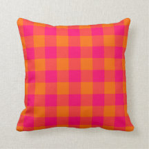Hot Pink und Mandarine Orange Gingham Pattern
