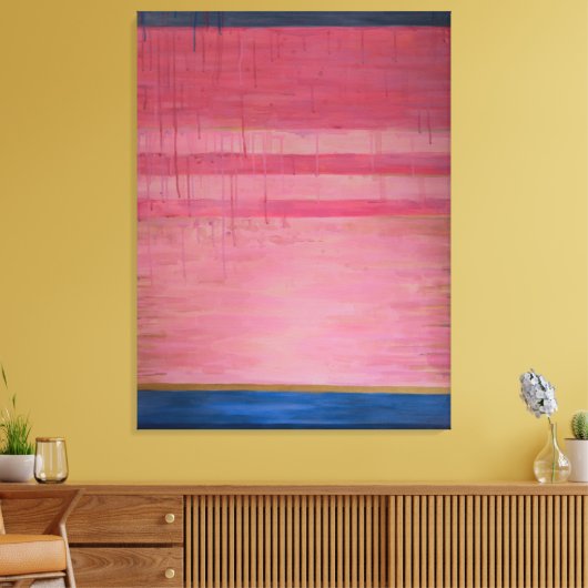 Hot Pink und Navy Abstrakt 2 - Canvas Print Leinwanddruck (Insitu (Wohnzimmer))
