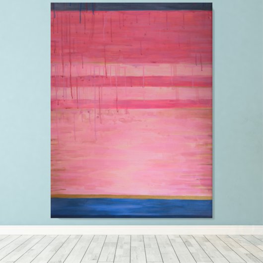 Hot Pink und Navy Abstrakt 2 - Canvas Print Leinwanddruck (Insitu (Holzboden))