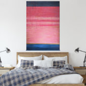 Hot Pink und Navy Abstrakt 2 - Canvas Print Leinwanddruck (Insitu (Schlafzimmer))