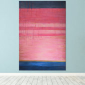 Hot Pink und Navy Abstrakt 2 - Canvas Print Leinwanddruck (Insitu (Holzboden))