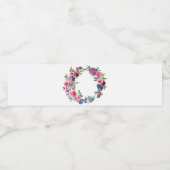 Hot Pink und Navy Blue Floral Wasserflaschenetikett (Einzelnes Label)