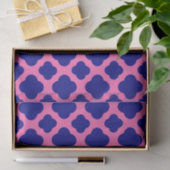 Hot Pink und Navy Blue Quatrefoil Pattern Seidenpapier (Geschenk)