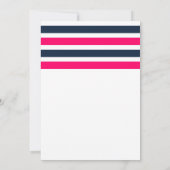 HOT PINK UND NAVY STRIPES BRIDAL SHOWER EINLADUNG (Rückseite)