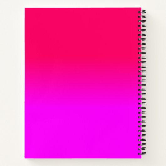 Hot Pink und Neon Pink Ombre Farbtöne Notizblock (Rückseite)