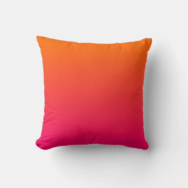 Hot Pink und Orange Ombre Kissen (Vorderseite)