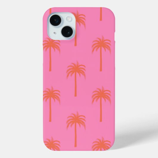 Hot Pink und Orange Palm Tree Handy Case (Rückseite)