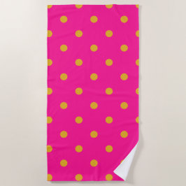 Hot Pink und Orange Polka Dot Strandtuch