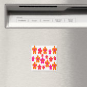 Hot Pink und Orange Pop Art Magnet (In Situ (Geschirrspüler))
