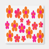 Hot Pink und Orange Pop Art Magnet (Vorne)