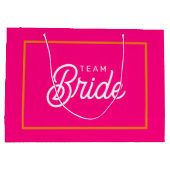 Hot Pink und Orange Team Bridge Custom Gift Bag Große Geschenktüte (Rückseite)